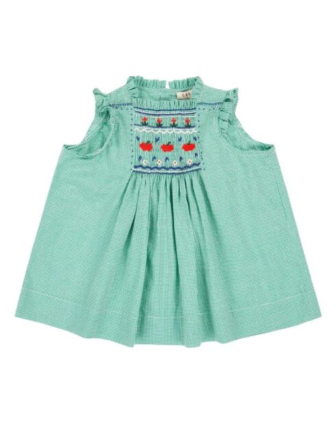 Abito corto in cotone scozzese Moringa verde