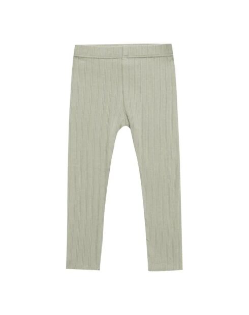 Leggings in cotone a costine verde acqua