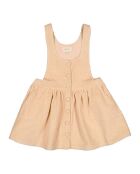 Abito in cotone con grembiule corto a costine beige Solia