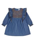 Amiel blauwe jeansjurk met chambray