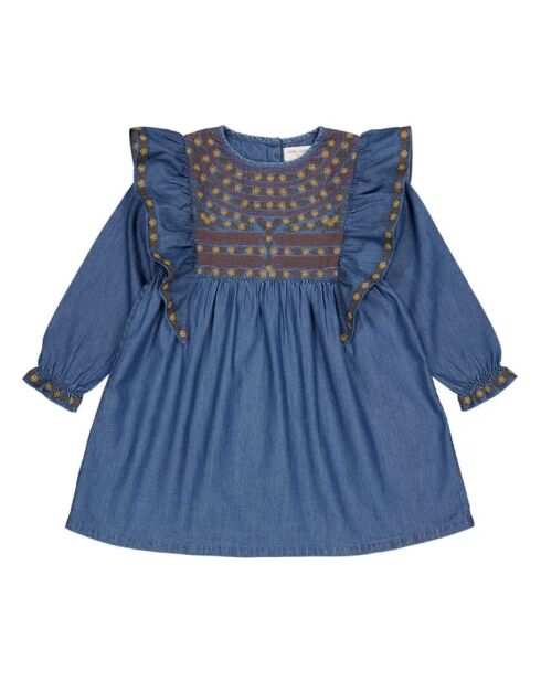 Amiel blauwe jeansjurk met chambray