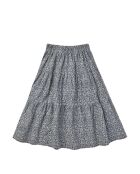 Blauwe midi-lange katoenen rok