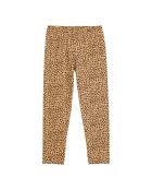 Leggings in cotone leopardato color cammello