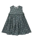 Graugrünes kurzes Baumwollkleid Harper