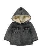 Cappotto in cotone con cappuccio Grey Ice