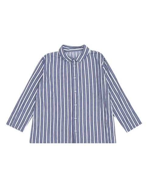 Camicia in cotone a righe Aloe grigio antracite