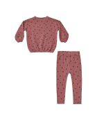 T-shirt in cotone + leggings rosa a pois