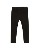 Leggings neri in cotone a costine