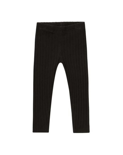 Leggings neri in cotone a costine