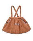 Gonna in cotone con spalline corte Eleonor caramel