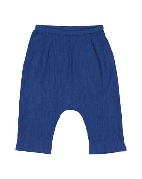 Pantaloni harem Jungle blu navy in crepe di cotone