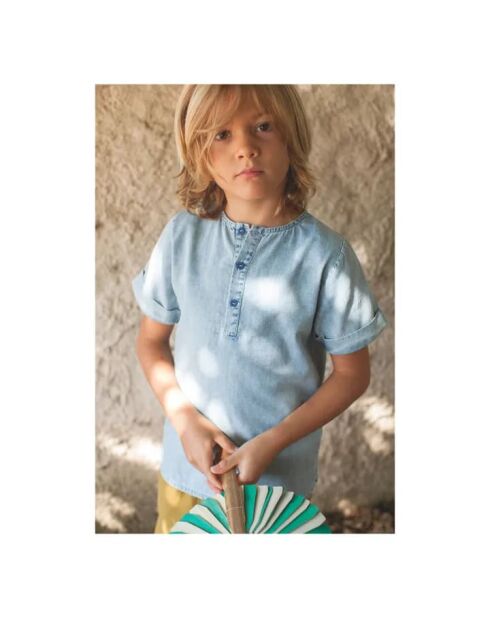 Kurta Marco in cotone sbiancato a manica corta