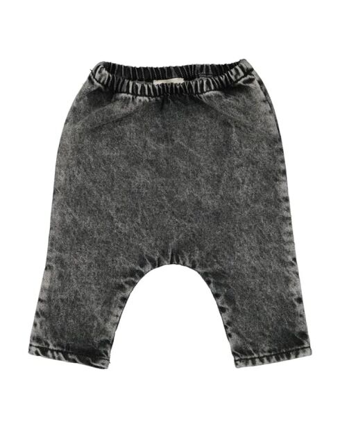 Pantaloni harem in cotone grigio giungla