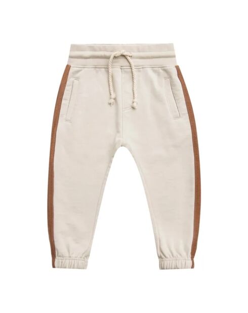 Pantaloni da jogging in cotone color crema