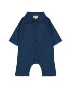 Tuta Worker in cotone scozzese blu navy