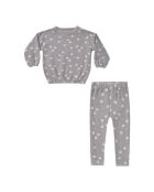 T-shirt in cotone + leggings floreali grigi