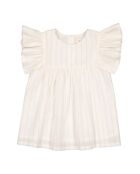Kurzes Lurex-Baumwollkleid Micka, ecru