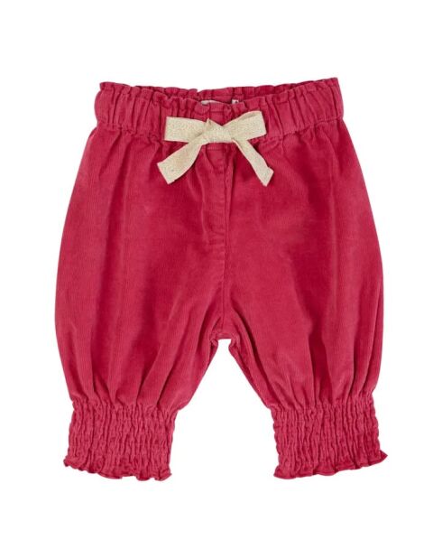 Pantaloni harem in cotone milleraie rosa fucsia