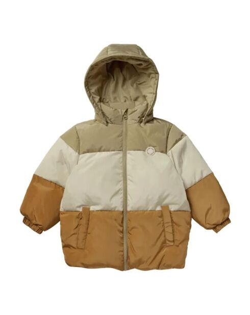 Beigefarbene Jacke Color Block