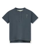 Polo in cotone a manica corta blu grigio