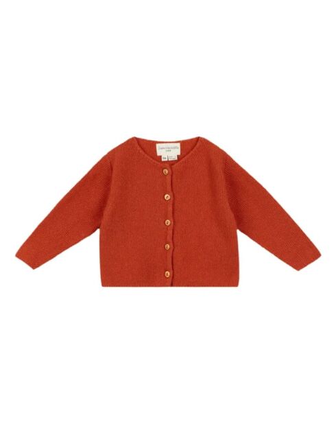 Cardigan Ergin in maglia a punto riso color ruggine
