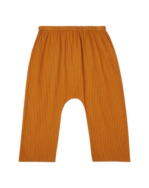 Pantaloni harem in cotone a righe Jungle caramel
