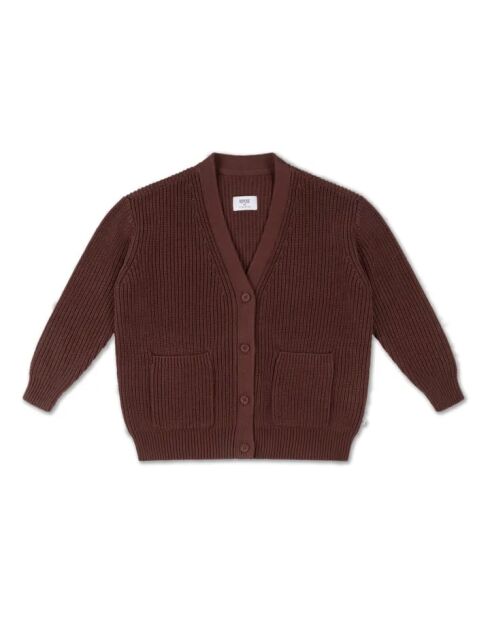 Cardigan marrone in cotone