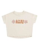 T-shirt bianca Aloha in cotone a manica corta
