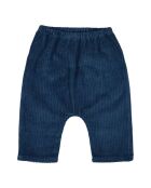 Pantaloni harem in cotone a costine blu marino Jungle