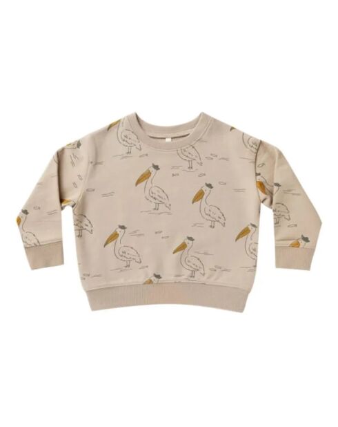 Beiges Sweatshirt aus Baumwolle mit Rundhalsausschnitt Pelicans