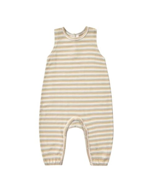 Tuta Mills off-white in cotone a righe