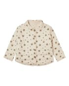 Cappotto in cotone con stelle color crema