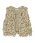 Gilet grigio con frange