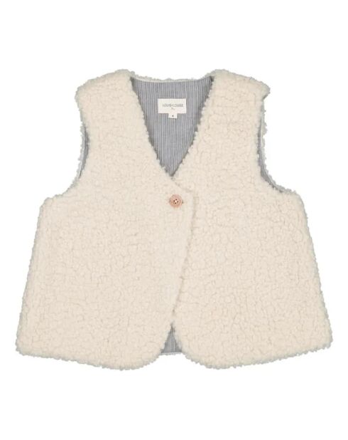 Gilet senza maniche stile pelliccia ecru Vava