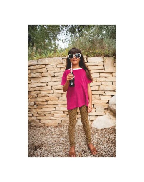 T-shirt Augusto a manica corta in cotone spugna rosa