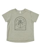 T-shirt Free As a Bird in cotone a manica corta color salvia