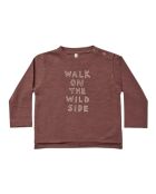 T-shirt Wild brown in cotone a manica lunga