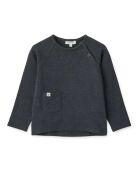 Anthrazitfarbenes Lolan Langarmshirt aus gerippter Baumwolle