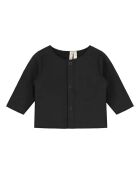 Cardigan in cotone tinta unita grigio antracite