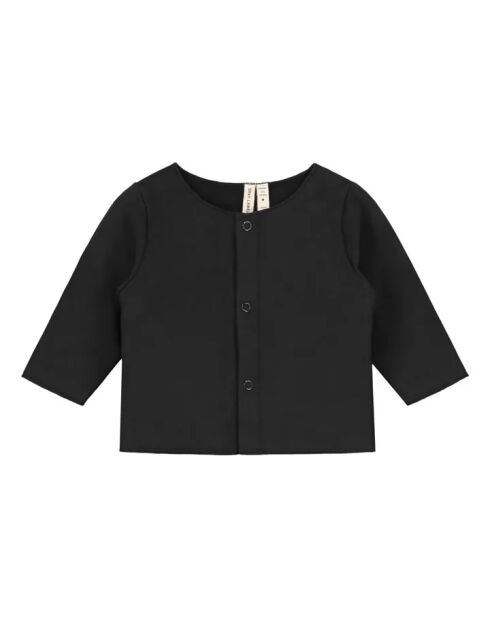 Cardigan in cotone tinta unita grigio antracite
