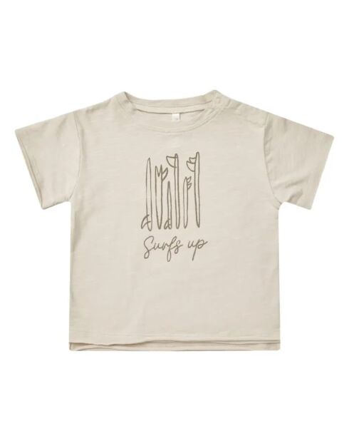 T-shirt Surfs Up in cotone a manica corta grigio tortora