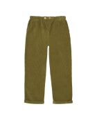 Pantaloni dritti Marlito in cotone a costine verde kaki