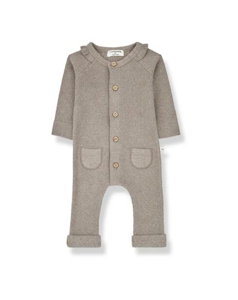 Taupekleurige jumpsuit met ribbels Marie