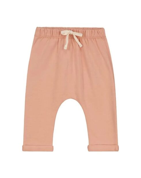 Pantaloni harem rosa in cotone