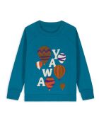 Samuel blauwe katoenen sweater met ronde hals