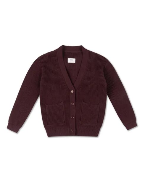 Cardigan bordeaux in cotone