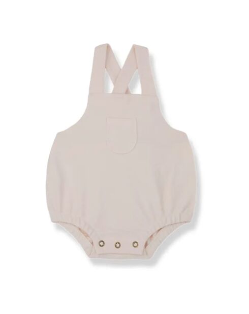 Pagliaccetto Dean in cotone con bretelle rosa chiaro