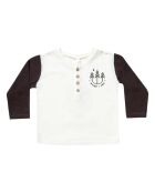 T-shirt nera henley a manica lunga
