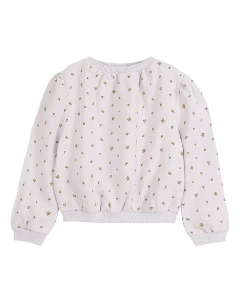 Mirabelles hellgraues Baumwoll-Sweatshirt mit Rundhalsausschnitt