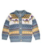 Cardigan Arib in jacquard blu